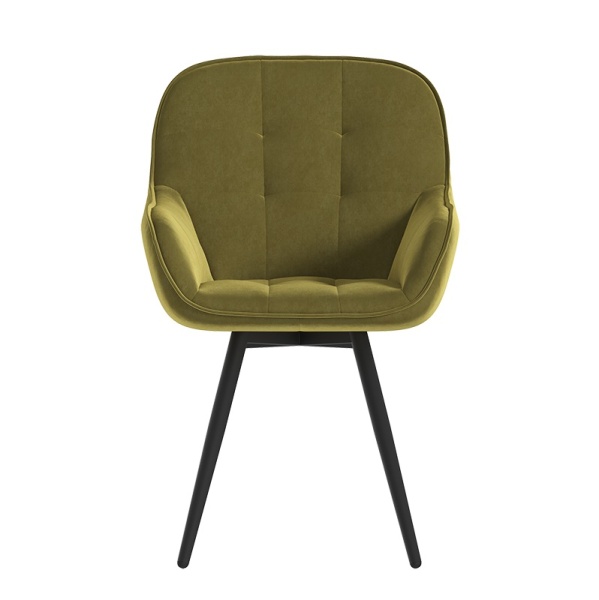 Комплект стульев Сильвер (2 шт), черный велюр желтый