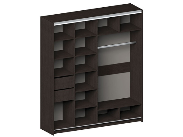 Шкаф-Купе №22 Венге/Дуб Белфорт (Ш-2000 × В-2300 × Г-580 мм)