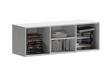 Антресоль Вега NEW Позитив бетон темный / белый