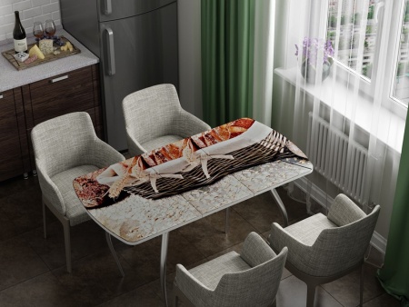 Стол Обеденный Раздвижной Бочонок Фотопечать (Ш-1100/1400 х Г-700 х В-760 мм)/Разные Цвета