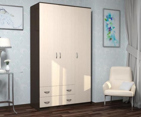 Шкаф Комфорт-10 Венге/Дуб Молочный (Ш-1200 х В-2116 х Г-513 мм)