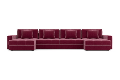 Диван п-образный тик-так Монарх М2О2 бордовый